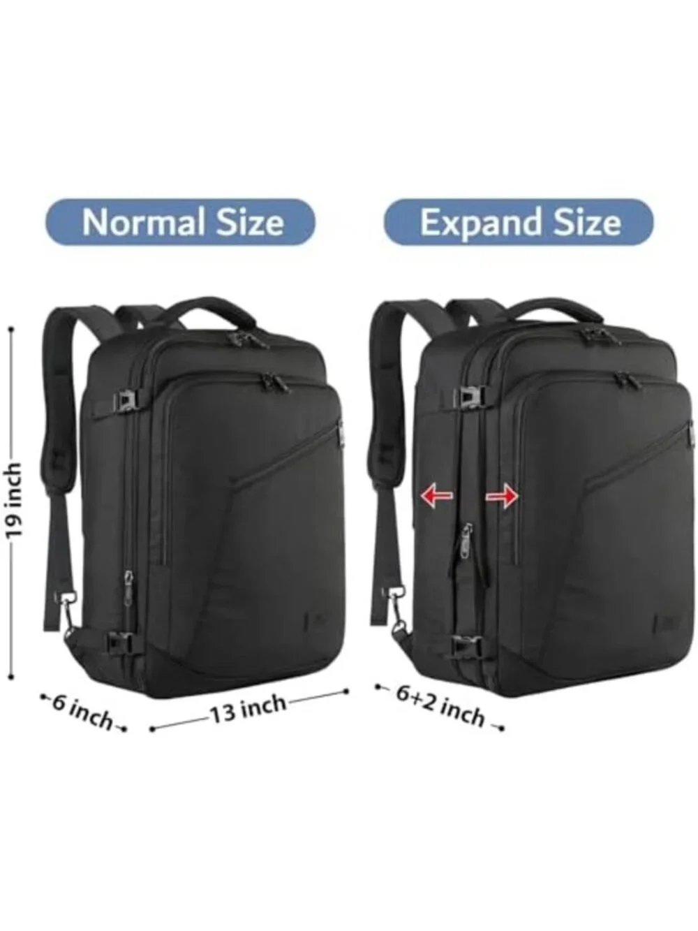 Extra Large Expandable Travel Backpack for Men, Versatile Carry-On Bag, Durable